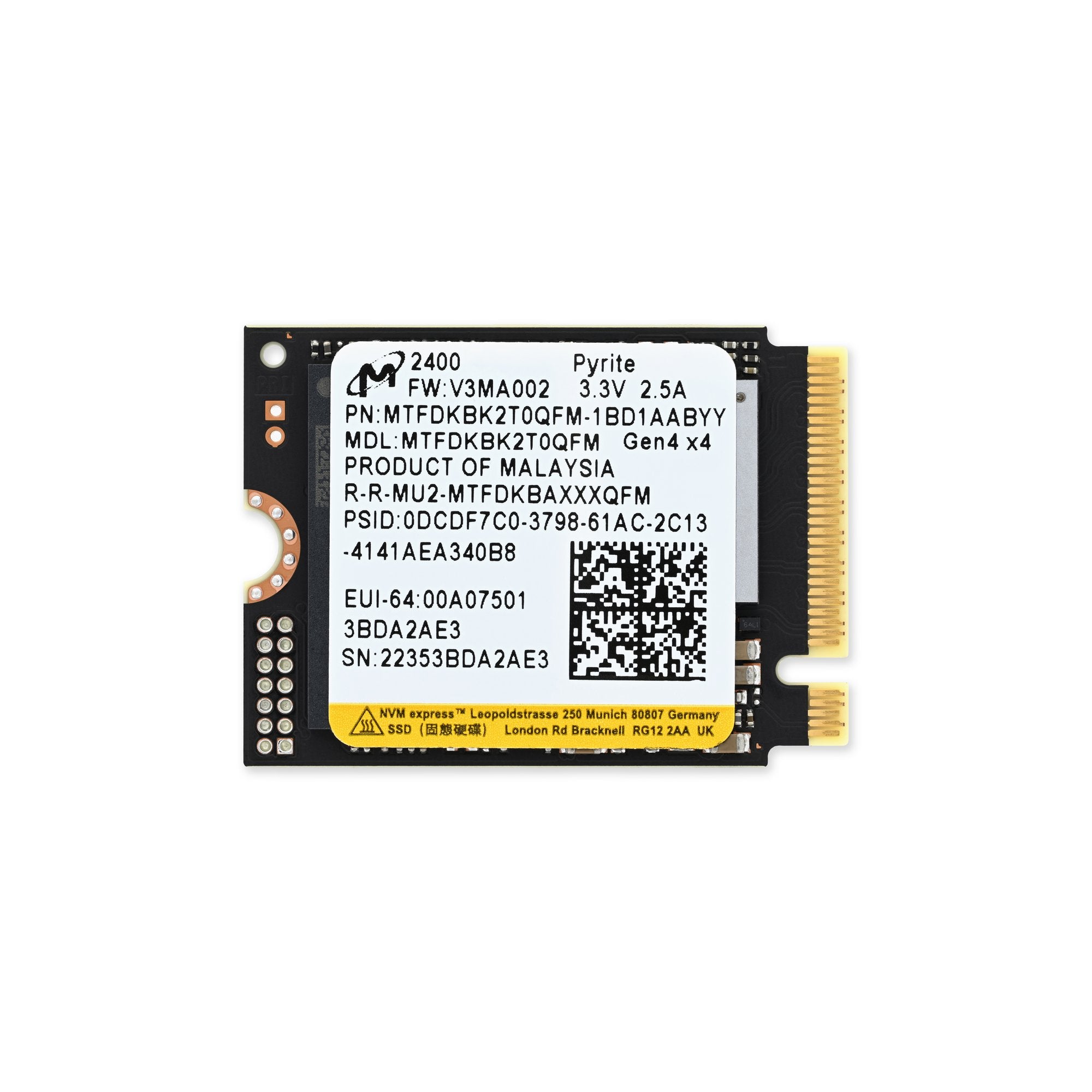 Micron 2400 NVMe PCIe Gen4 2230 SSD